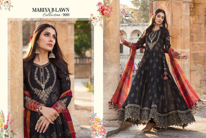 Shree Mariya B Lawn Latest Print With Exclusive Embroidery Pakistani Salwar Suit Collection